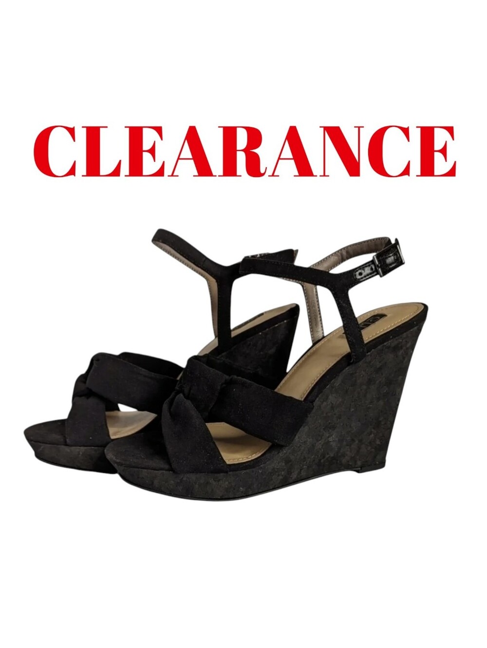 G.I.L.I Sandals Kahlie Padded Insole Wedge Heel Women's Black 6M NO OFFERS